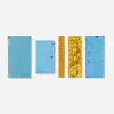 Doyle Lane, Collection of five tiles, c. 1965, glazed earthenware