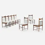 Sergio Rodrigues, Cantu chairs, set of eight, 1959, leather, jacaranda