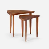 George Nakashima, Origins nesting tables model 267, set of two, 1958, laurel, walnut