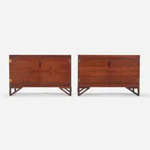 Svend Langkilde, Cabinets, pair, c. 1960, rosewood, brass