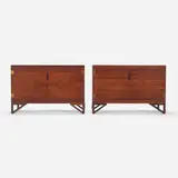 Svend Langkilde, Cabinets, pair, c. 1960, rosewood, brass