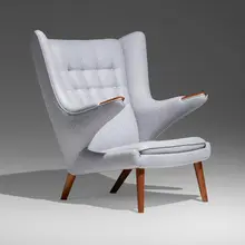 Hans J. Wegner, Papa Bear chair, model AP-19, 1950, teak, wool upholstery