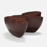 Wendell Castle, Sizzle 3 Pod, c. 1998, polychromed fiberglass, lacquered macassar ebony veneer