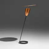 Robert Bulmore, Floor lamp, c. 1955, copper-plated steel, enameled steel
