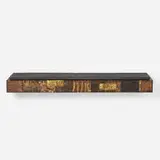 Paul Evans, Wall-mounted console, model PE-17, c. 1968, welded and patinated pewter, copper, and bronze, slate