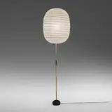 Isamu Noguchi, Akari light sculpture, model BB3-75L, c. 1955, washi paper, bamboo, enameled cast iron