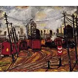Copeland Burg, Untitled (Train Yard), c. 1940, oil on canvas