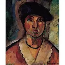 Portrait With Beret by Edgar Yaeger, 1931, oil on linen, sold Dec 2000