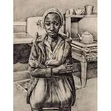 David Fredenthal, Untitled (Woman in Kitchen), c. 1945, pencil on artist board