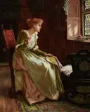 Francis Sydney Muschamp, The lullaby, oil on canvas