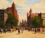 Antal Berkes, A street scene in Budapest