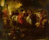 Le depart de la chasse (esquisse) by French School, oil on canvas, offered Mar 2019