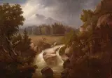 A romantic landscape by Johann Christian Klengel, oil on card laid down on board, offered Mar 2019