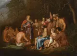 Claes Cornelisz. Moyaert, The competition between Apollo and Marsyas, oil on panel