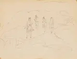 Jules Pascin, Au bar; Sans titre (a group of two), both graphite on paper