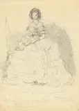 Adolph von Menzel, Königin Augusta (Skizze)