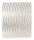 Marc Cavell, Gewellte Form, 1971, Edelstahl-Lamellen und Acryl auf Holz
