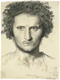 Johannes Niessen, Giacomo Orlandi di Subiaco, 1847, Kohle auf Velin