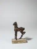 Ausschlagendes Fohlen by Renée Sintenis, 1919, Bronze mit dunkelbrauner Patina, auf Steinsockel montiert, sold Jun 2018