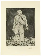 Der Hirte by Georg Baselitz, 1965, Radierung, Kaltnadel und Aquatinta auf Velin, sold Oct 2018