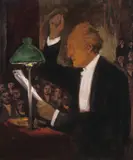 Emil Orlík, Gerhart Hauptmann bei einer Lesung