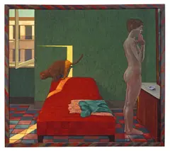 Hermann Albert, Zimmer in Impruneta, 1981, Tempera auf Leinwand