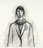Katsura Funakoshi, Drawing 9915, 1999, Graphit und weiße Kreide auf Papier