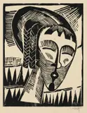 Mädchen aus Kowno by Karl Schmidt-Rottluff, 1918, Holzschnitt auf Papier, sold Nov 2010