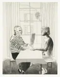 David Hockney, Artist and Model, 1974, Radierung, Vernis mou und Aquatinta auf Velin