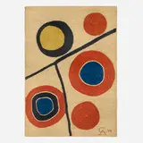 Floating Circles tapestry by Alexander Calder, 1974, hand-woven maguey fiber, sold Feb 2024