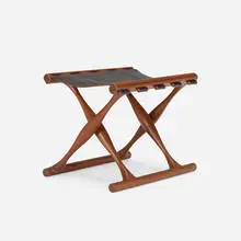Poul Hundevad, Guldhoj folding stool, model 41, c. 1948, teak, leather