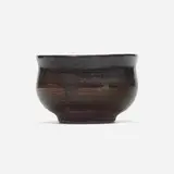 Tea bowl by Toshiko Takaezu, c. 1985, glazed porcelain, sold Feb 2024