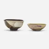 Bowls, set of two by Toshiko Takaezu, c. 1985, glazed porcelain, sold Feb 2024