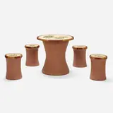 Stan Bitters, Quail garden table and stools, set of five