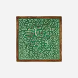 Untitled (Clay Painting) by Doyle Lane, c. 1965, glazed earthenware, pine, sold Feb 2024
