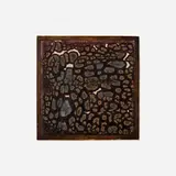 Untitled (Clay Painting) by Doyle Lane, c. 1965, glazed earthenware, pine, sold Feb 2024