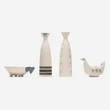 Jerome Ackerman, Tabletop accessories, c. 1953, slip-cast earthenware