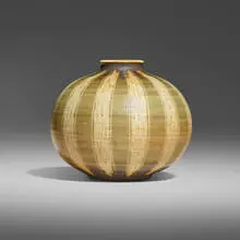 Bottle vase by Harrison McIntosh, 1976, glazed stoneware, sold Feb 2024