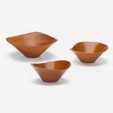 Rude Osolnik, Collection of three bowls, c. 1960, cherry