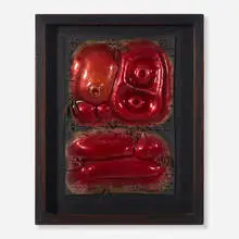 Jackson Woolley, Untitled (P346), c. 1965, enameled copper, brass wire