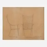 Sam Maloof, Drawing of chair for the Cedars Sinai Medical Center