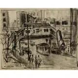 Clyde Singer, 6th Ave. and 42nd St., 1933, crayon and pencil on paper