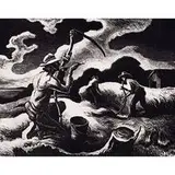 Island Hay by Thomas Hart Benton, 1945, lithograph on paper, sold Dec 2000