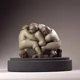 Louis Linck, Four Man Tackle, c. 1940, painted plaster