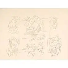 Carl Holty, Abstract Figure Studies, 1933, pencil on paper