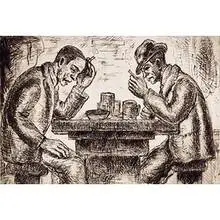 Lunch Hour by Morris Topchevsky, c. 1935, etching and drypoint on paper, sold Dec 2000