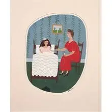Doris Lee, Untitled (Child's Room), c. 1945, gouache on artist board