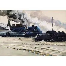Lawrence Edwin Blazey, Switching Yard in Pittsburgh, c. 1940, watercolor on paper