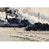 Lawrence Edwin Blazey, Switching Yard in Pittsburgh, c. 1940, watercolor on paper