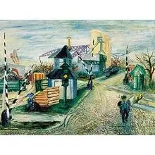 Aaron Bohrod, Coal-yards, 1933, oil on Masonite